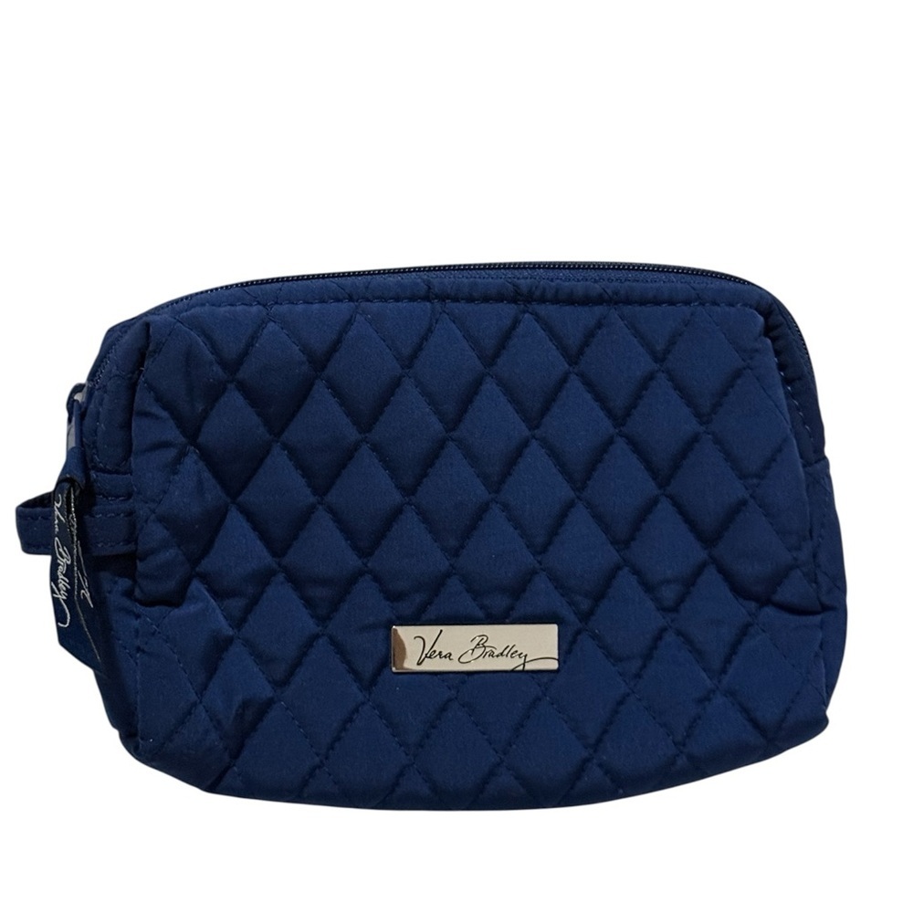 Vera Bradley Navy Blue Quilted Cosmetic Pouch Bag